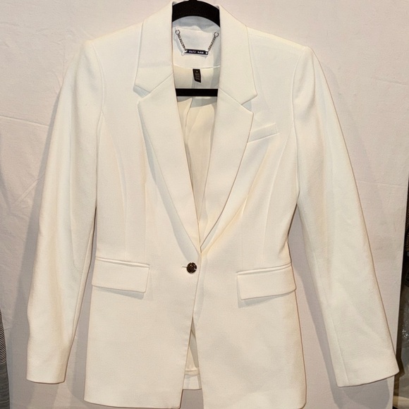 White House Black Market White Jeweled Button Blazer EUC - Picture 2 of 11